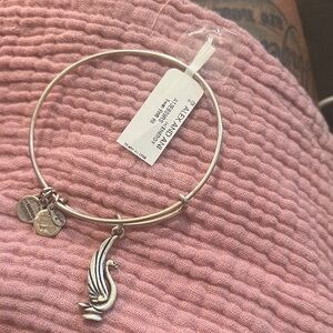 Alex and Ani Silver Swan Charm Bracelet